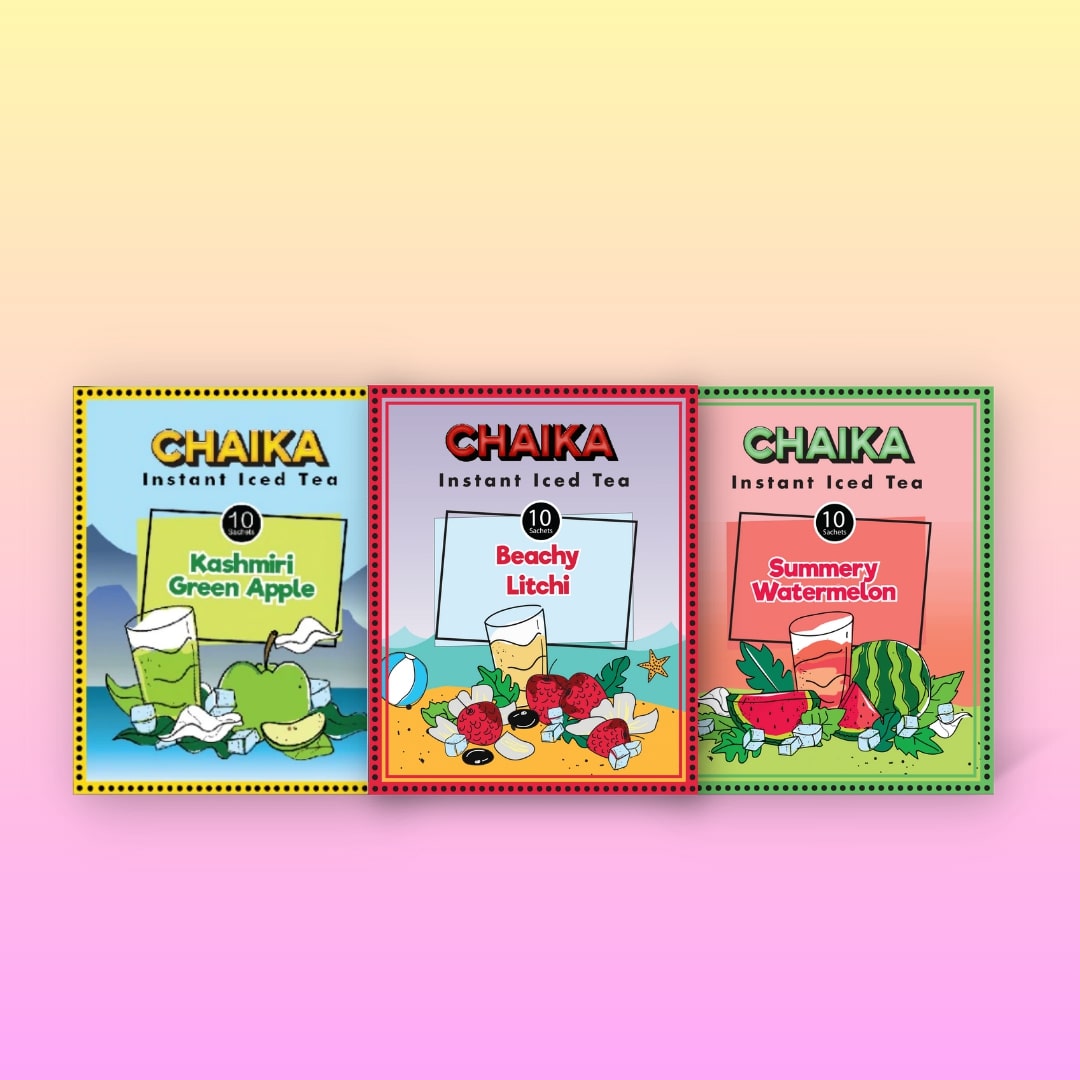 Iced tea combo Pack - Kashmiri Green Apple, Summery Watermelon & Beachy Litchi (30 Sachets)